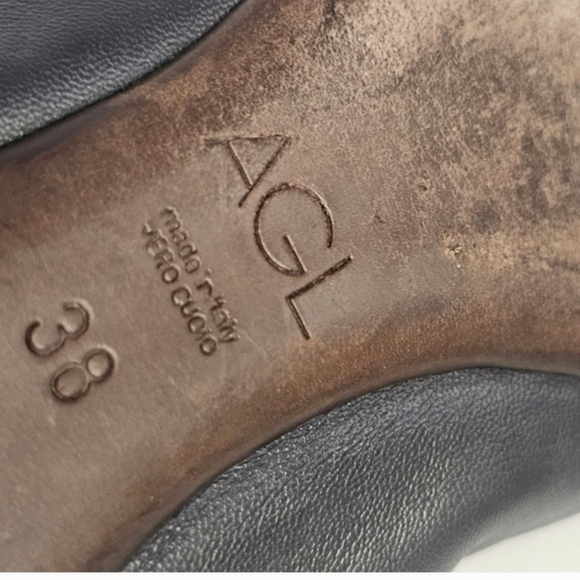 AGL Monika Cap Toe Ballet Flats – Size 38 (US 7.5) Black - Picture 8 of 9